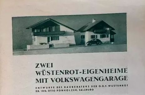 Volkswagen KdF-Wagen Wuestenrot 1939 "Zwei billige Eigenheime mit VW Garagen" Carbrochure (6542)